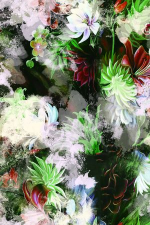 彩底花卉印花花型图片