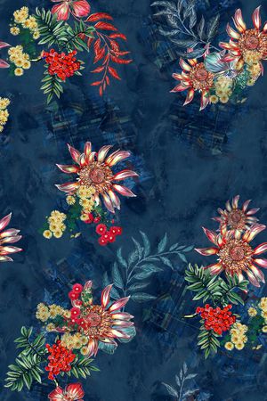 绿植树叶印花花型图片