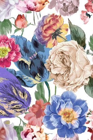 鸢尾花印花花型图片