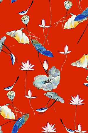 连衣裙印花花型图片