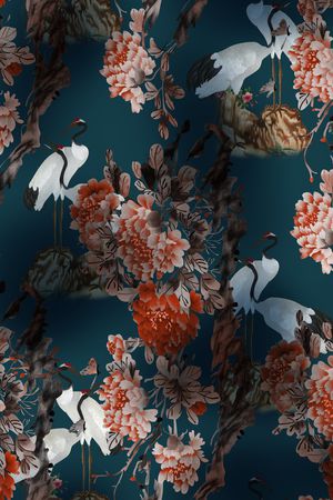 花鸟印花花型图片