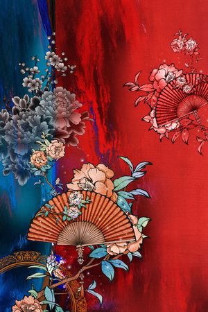 中国风定位花印花花型图片