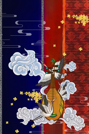 中国风定位花印花花型图片