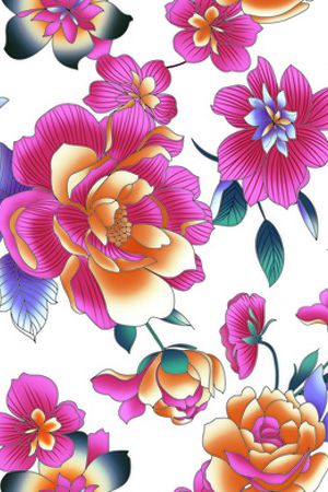 鲜花印花花型图片