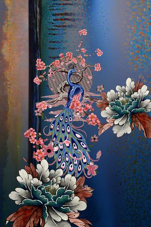 中国风定位花印花花型图片