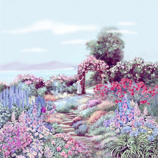树林印花花型图片