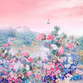 树林印花花型图片