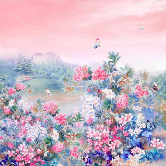 树林印花花型图片