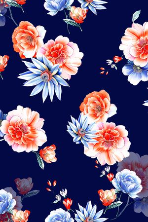 连衣裙印花花型图片