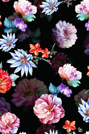 连衣裙印花花型图片