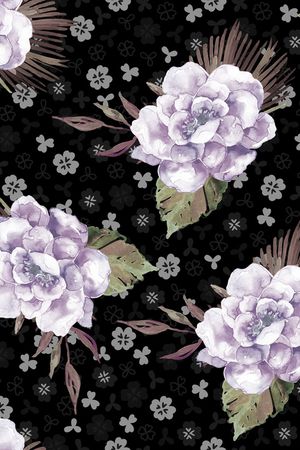 绿植树叶印花花型图片