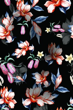 连衣裙印花花型图片