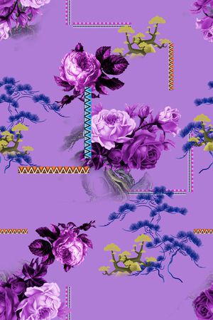 连衣裙印花花型图片