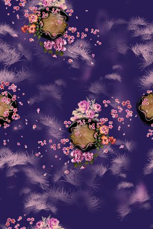 连衣裙印花花型图片