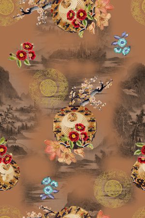 连衣裙印花花型图片