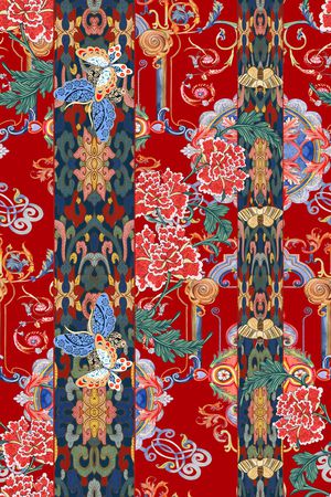 真丝印花花型图片