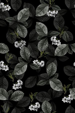绿植树叶印花花型图片