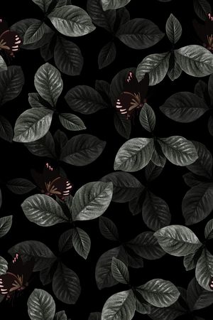 绿植树叶印花花型图片