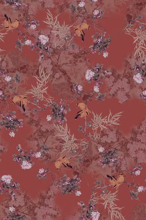 花鸟印花花型图片