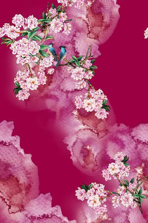水彩印花花型图片