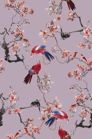 花鸟印花花型图片