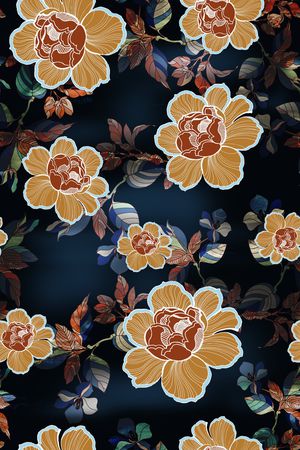 绿植树叶印花花型图片