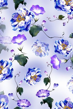 连衣裙印花花型图片
