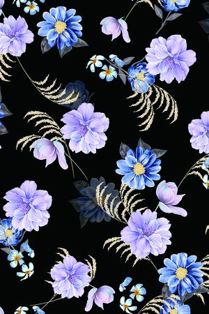连衣裙印花花型图片