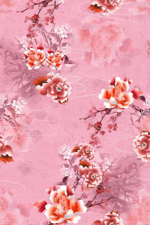 旗袍印花花型图片