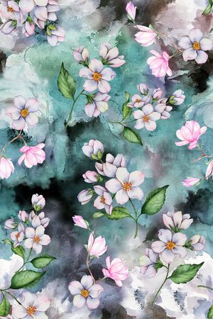 玉兰花印花花型图片