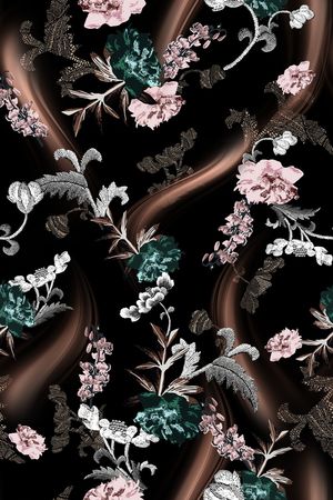 绿植树叶印花花型图片