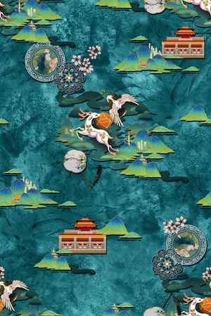 油画花型印花花型图片