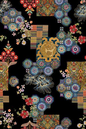 油画花型印花花型图片