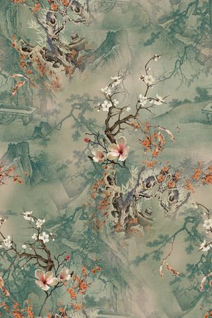 油画花型印花花型图片