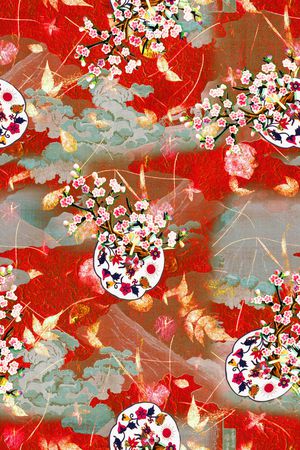 旗袍印花花型图片