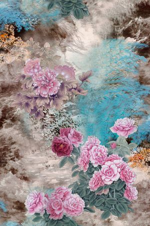油画花型印花花型图片