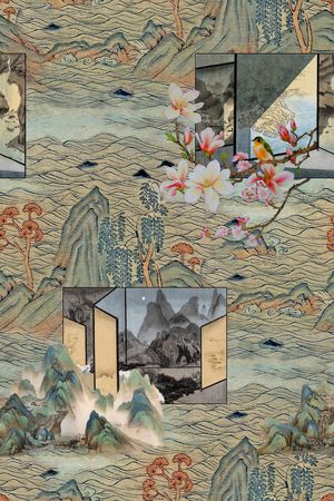 油画花型印花花型图片