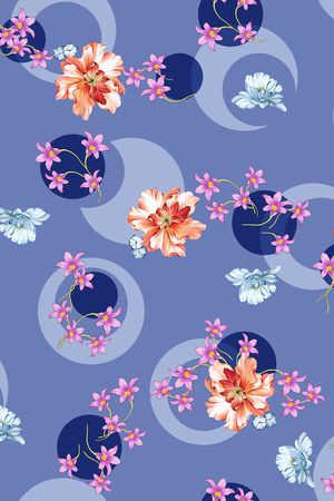 连衣裙印花花型图片