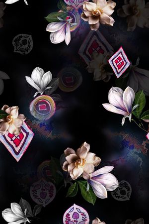 旗袍印花花型图片