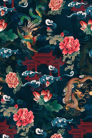 复古印花花型图片