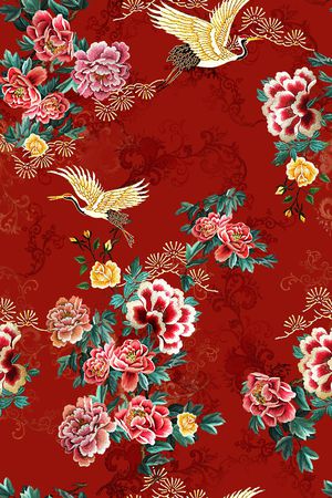 旗袍印花花型图片
