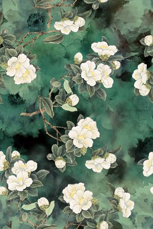 茶花印花花型图片