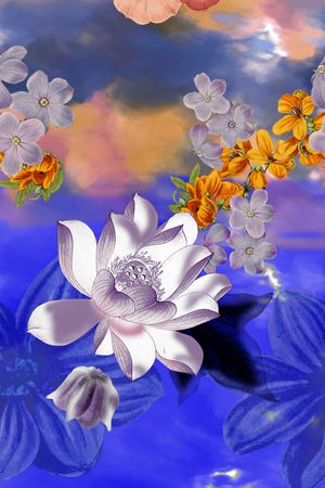鲜花印花花型图片