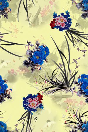 月季花印花花型图片