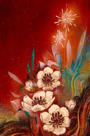 数码定位花印花花型图片