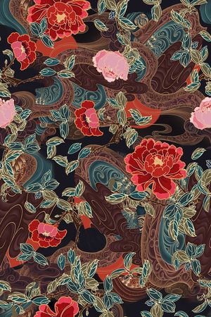 香云纱印花花型图片