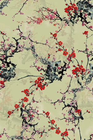 梅花印花花型图片
