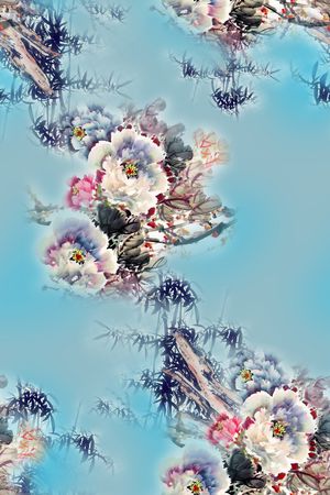 旗袍印花花型图片