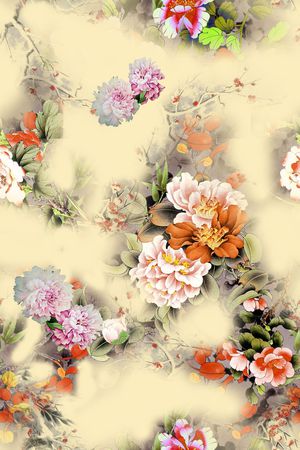 旗袍印花花型图片