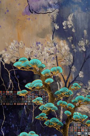 中国风定位花印花花型图片